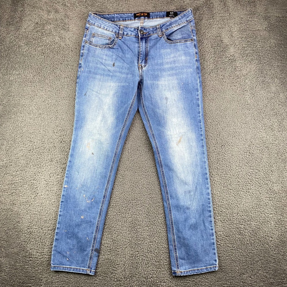 Ring of‎ Fire Slim Fit Jeans Men's W32 L30 Light Wash Denim Casual